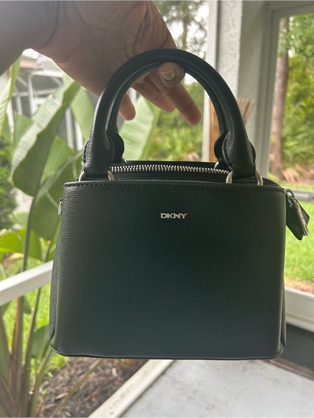 DKNY Black Structured Mini Top-Handle Bag